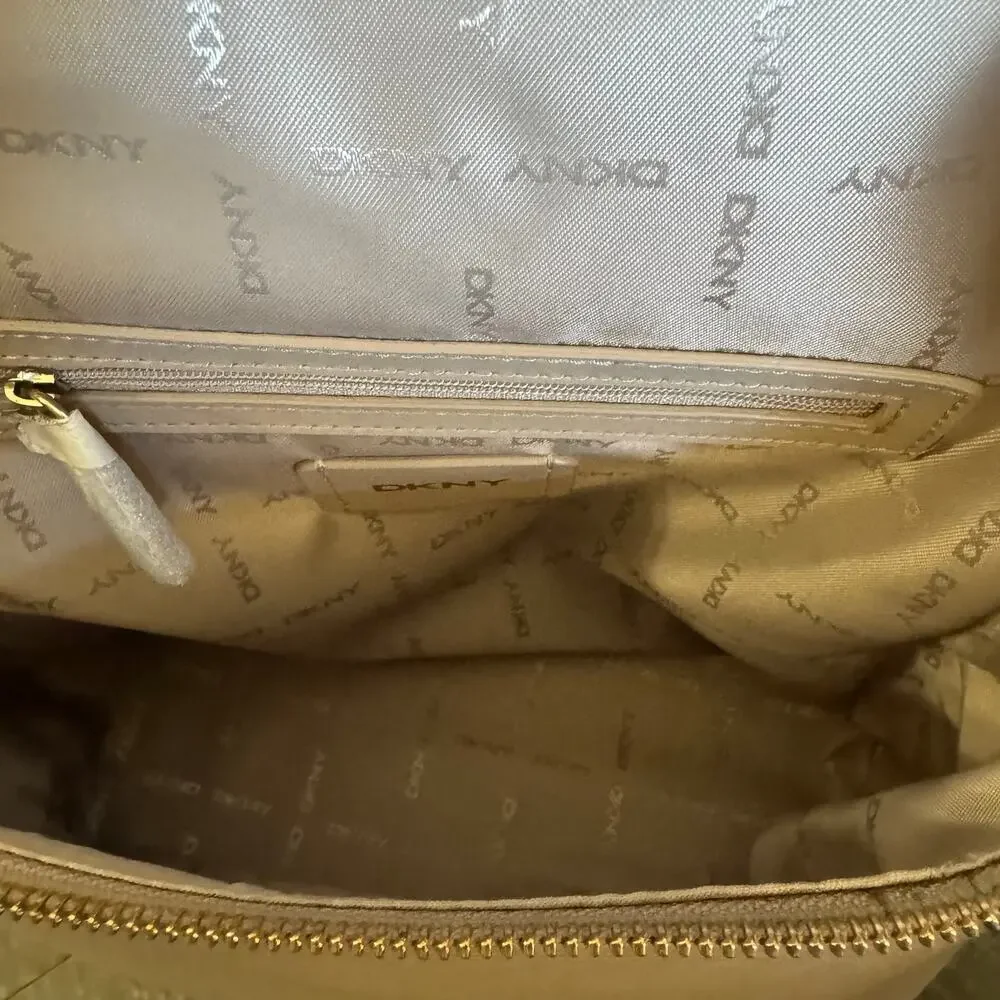 DKNY Top Zip With Handle, Beige‎ Backpack, Bag